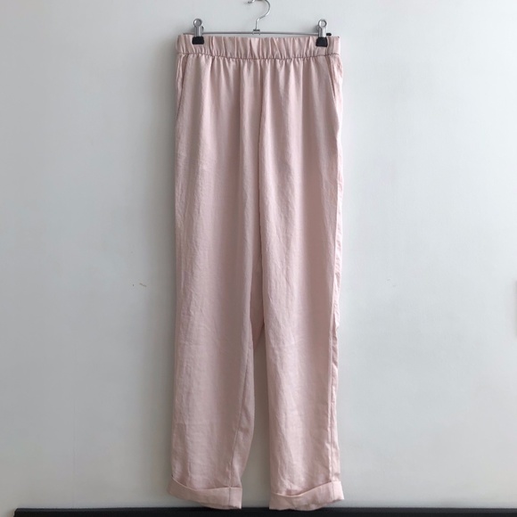H&M - soft pink silk effect pants - Picture 1 of 4